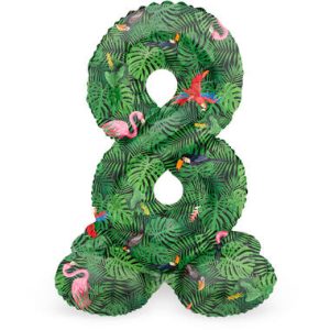 Staande folieballon - Jungle Vibe - '8' (72cm)