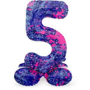 Staande folieballon - Paint Splash - '5' (72cm)