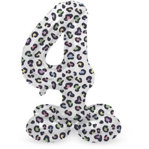 Staande folieballon - Panter - '4' (72cm)