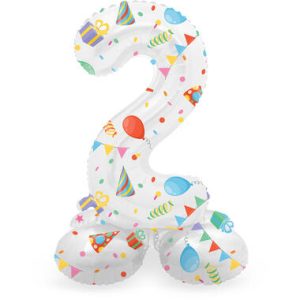 Staande folieballon - Party - '2' (72cm)