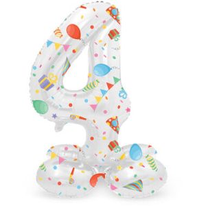 Staande folieballon - Party - '4' (72cm)