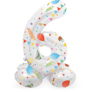 Staande folieballon - Party - '6' (72cm)