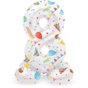 Staande folieballon - Party - '8' (72cm)