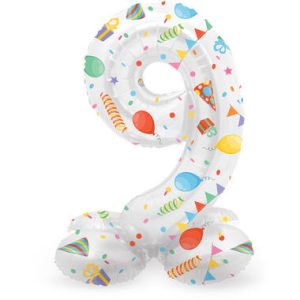 Staande folieballon - Party - '9' (72cm)