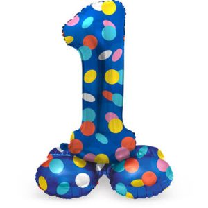 Staande folieballon - Stippen - '1' (72cm)