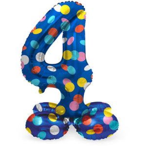 Staande folieballon - Stippen - '4' (72cm)