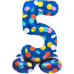 Staande folieballon - Stippen - '5' (72cm)