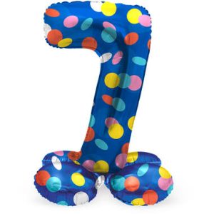 Staande folieballon - Stippen - '7' (72cm)