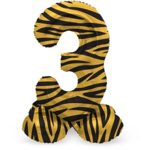 Staande folieballon - Tijger - '3' (72cm)