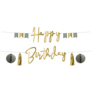 Letterslinger 'Happy Birthday' - Golden Dawn (1,5m)