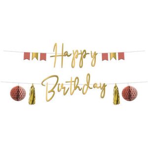 Letterslinger 'Happy Birthday' - Golden Dusk (1,5m)