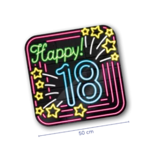 Neon Verkeersbord - '18'