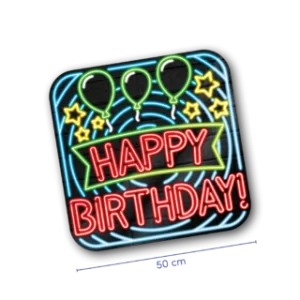 Neon Verkeersbord - Happy Birthday