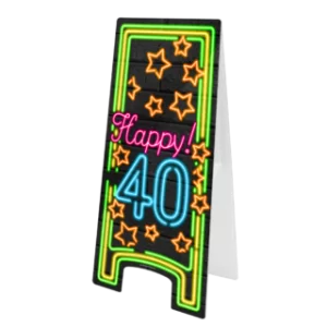 Neon Waarschuwingsbord 62,5cm - '40'