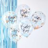 Set 5 Blauwe Confettiballonnen - Baby Boy